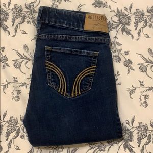 hollister dark wash low rise super skinny jeans